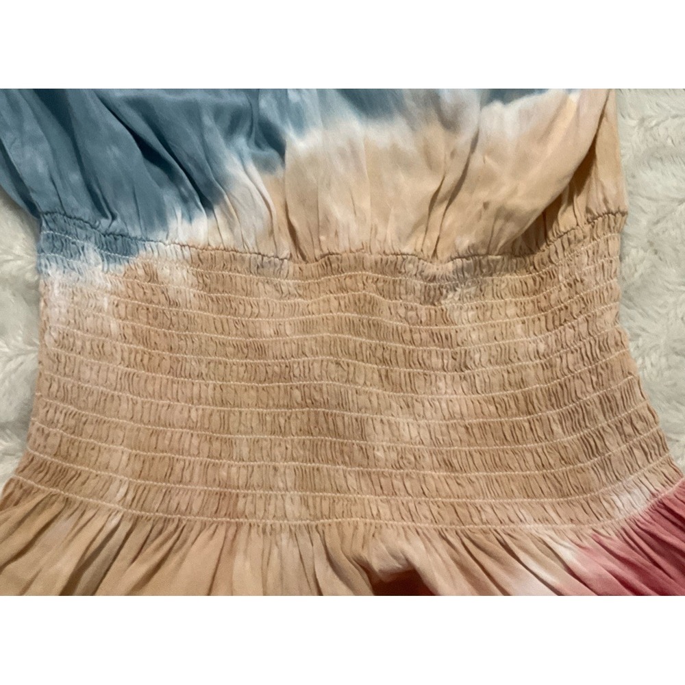 Surf Gypsy Women's Medium Dress /Cover Up Tie Dye Cold Shoulder Smocked Waist - Picture 6 of 12